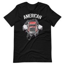 Load image into Gallery viewer, American Trucker Peterbilt Semi Chest Pulled Open T-Shirt