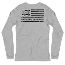 Load image into Gallery viewer, Trucking Gear USA Flag With Gear Diagram Long Sleeve T-Shirt
