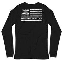 Load image into Gallery viewer, Trucking Gear USA Flag With Gear Diagram Long Sleeve T-Shirt
